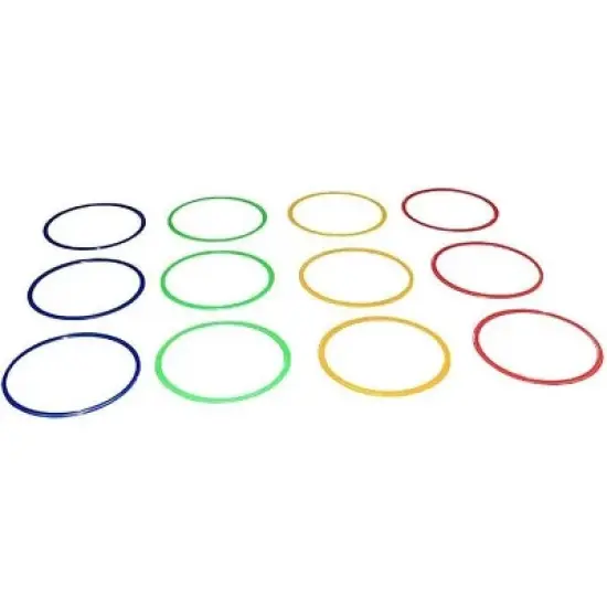 Amber Fight Gear Speed Agility Circles for Trainers, Gyms, Athletics, 4 Assorted Colors, Red, Yellow, Blue, and Green (Set of 12) 18 inch image {2}