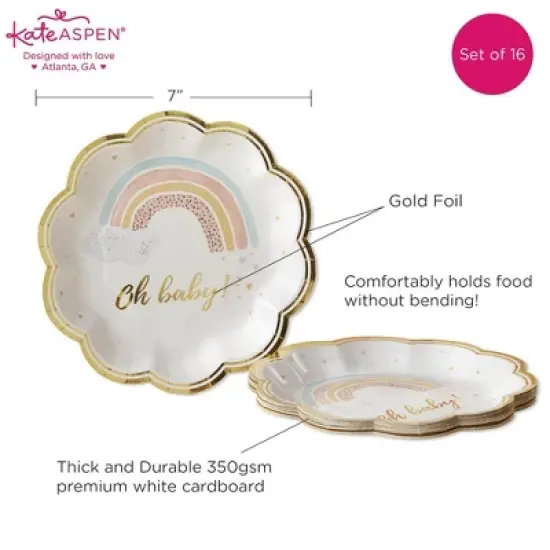 Boho Rainbow Baby 62 Piece Party Tableware Set (16 Guests) | Kate Aspen 00266NA-KIT image {5}