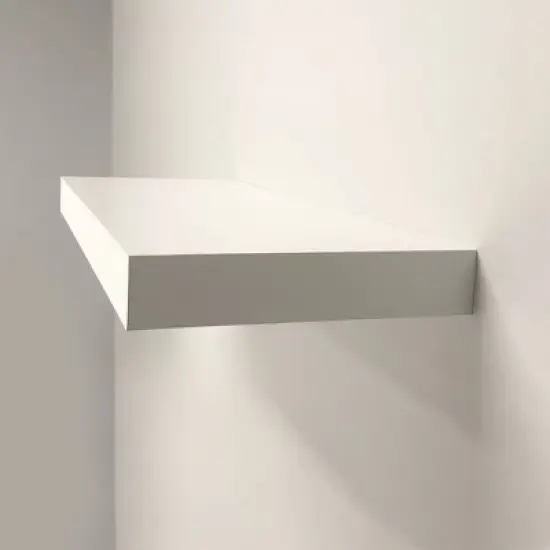 24" Floating Shelf Wall Mounted Hidden Brackets White - Inplace image {2}