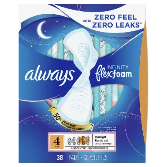Always Infinity Overnight Sanitary Pads with Wings image {14}