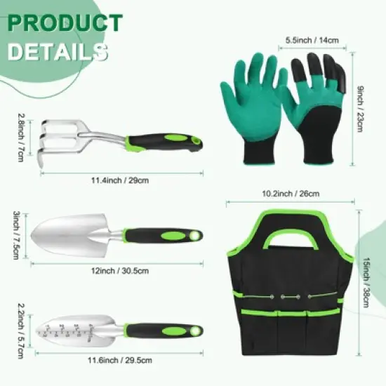 Unique Bargains Aluminum Alloy Ergonomic Durable Lightweight Garden Tool Set 5 Packs image {2}