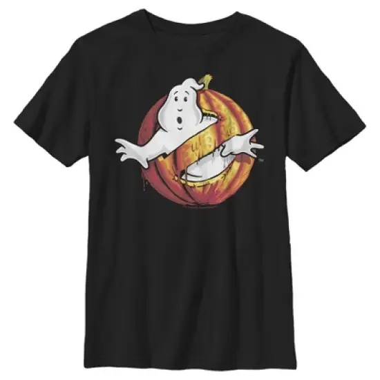 Boy's Ghostbusters Halloween Pumpkin Logo T-Shirt image {4}
