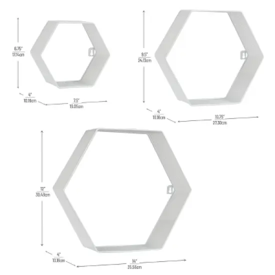 Mind Reader Hexagon Honeycomb Accent Shelf Metal Mesh image {2}
