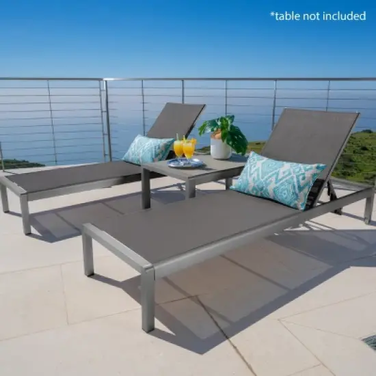 5 Level Adjustable Outdoor Patio Chaise Lounge,Aluminum Patio Chaise Lounge,Mesh Patio Lounge Chair With Wheels -Maison Boucle image {7}