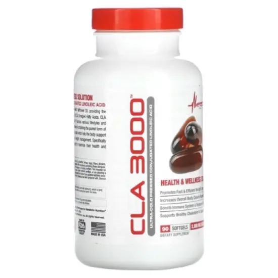 Metabolic Nutrition CLA 3000 Extra High Potency - Supports Healthy Weight Management Lean Muscle Mass Non-Stimulating Conjugated Linoleic Acid 90 image {3}