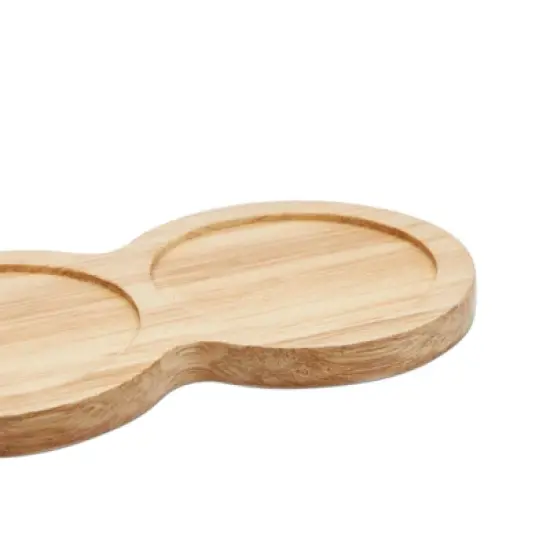 Farmlyn Creek 4 Piece Set Round Black Cement Planter Indoor Outdoor with Modern Wood Base, 8.8 x 3.15 x 2.67 in image {5}