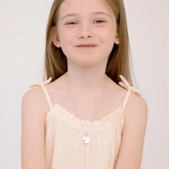 Girls' Heart Cutout Medal Sterling Silver Necklace - In Season Jewelry image {1}