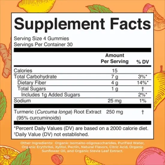 MaryRuth's Turmeric Gummies, Peach Mango, 120 ct image {1}