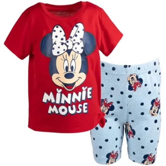 Mickey Mouse & Friends Minnie Mouse Girls Graphic T-Shirt and Shorts Outfit Set Toddler image {10}
