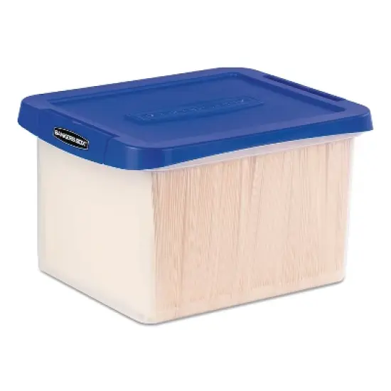 Bankers Box Heavy Duty Plastic File Storage Locking Lid Letter/Legal Clear/Blue 2/Pack 0086202 image {2}