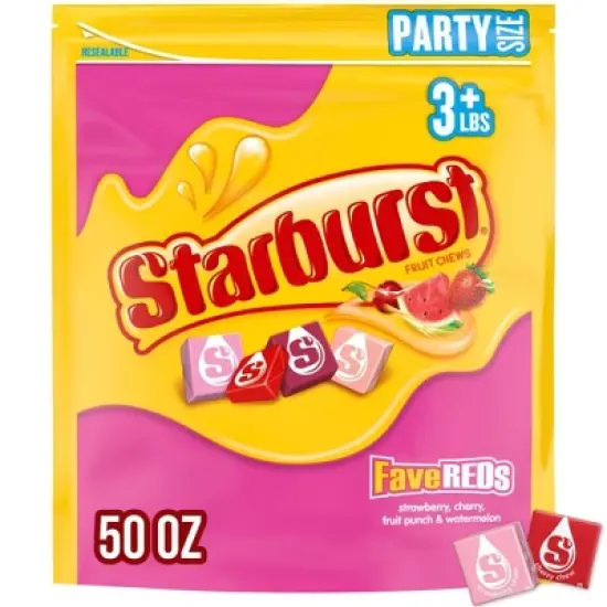 Starburst FaveRed Chewy Candy Individually Wrapped Fruit Candies - 50oz image {9}