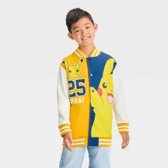Boys' Pokemon Pikachu Varsity Jacket - Yellow image {3}