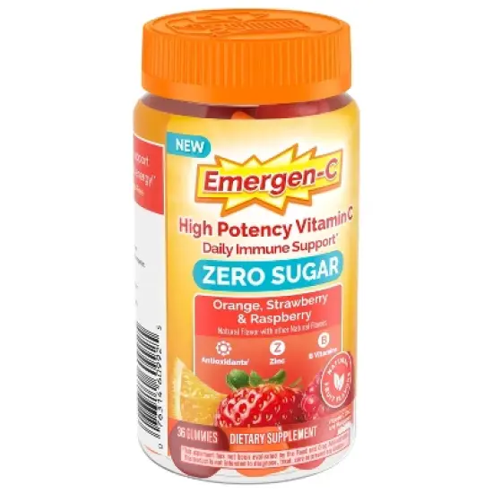 Emergen-C Zero Sugar Assorted Fruit Gummy Vitamins - 36ct image {1}
