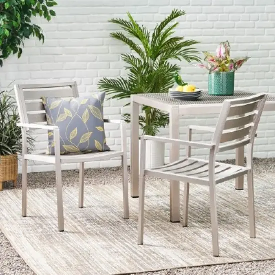 PAGED Patio Dining Chairs,Modern Outdoor Dining Chairs,Aluminum Chairs Suitable for Patio,Garden,2PC image {6}