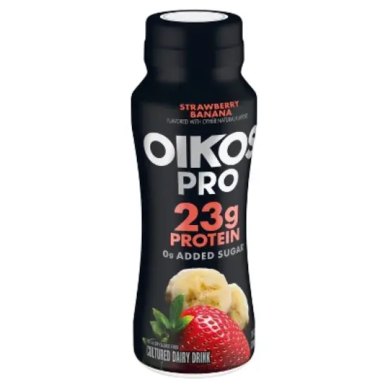 Oikos Pro Fat Free Strawberry Banana Cultured Dairy Drink - 23g Protein 7 fl oz image {1}
