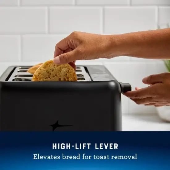 Oster 4-Slice Toaster With Extra-Wide Slots Black: Bagel & Bread Toaster, 1560W, Kitchen Aid, Spot Clean image {4}