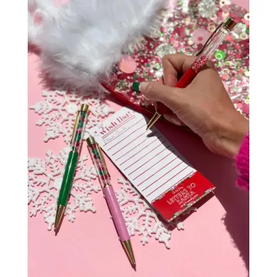 Letters To Santa 3-Pack Trapped Confetti Ballpoint Pen Set image {2}