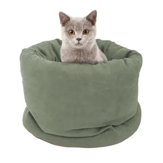 GOOPAWS 4 in 1 Self Warming Burrow Cat Bed Sleeping Cave image {6}