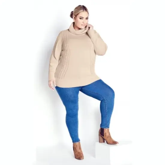 Women's Plus Size Rosie Cable Knit Sweater - cream | AVENUE image {2}