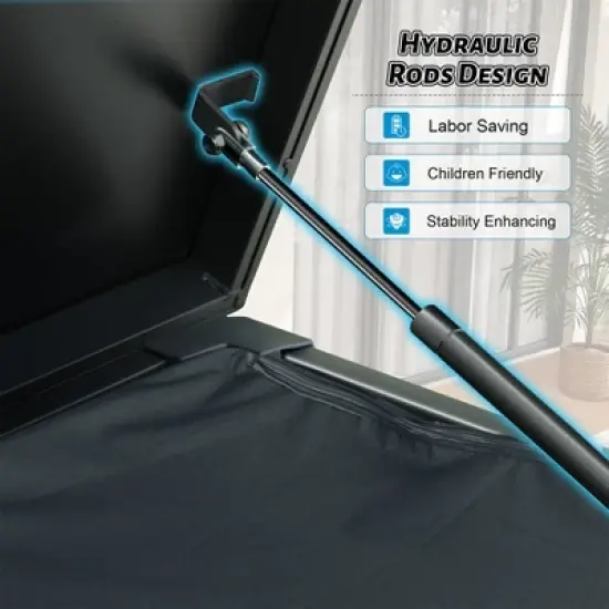 Gulches 200 Gallon Metal Outdoor Storage Box, Gray, Lockable Waterproof Patio Deck Box with Oxford Fabric Bag image {9}