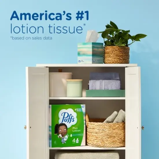 Puffs Plus Lotion Gentle & Soothing Facial Tissue image {9}