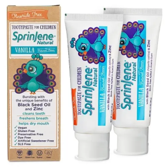 SprinJene Natural Kids Fluoride Free Toothpaste - Vanilla - 3.5oz image {7}