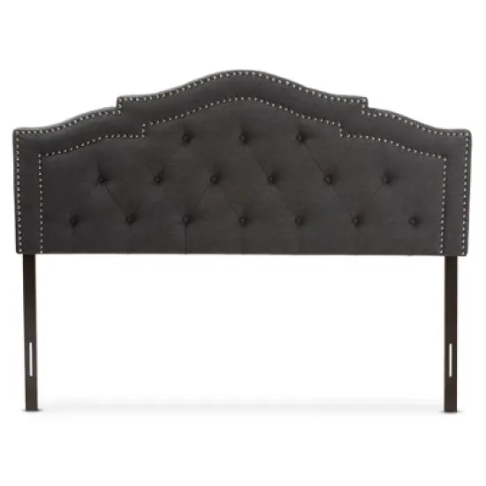 Queen Edith Modern And Contemporary Fabric Headboard Dark Gray - Baxton Studio image {1}