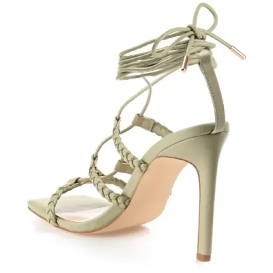 Journee Collection Womens Jamila Tru Comfort Foam Open Toe High Stiletto Pumps Sage 7.5 image {6}