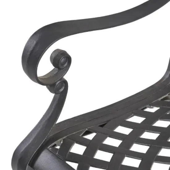 Aviary 9pc Aluminum Dining Set - Antique Matte Black - Christopher Knight Home image {5}