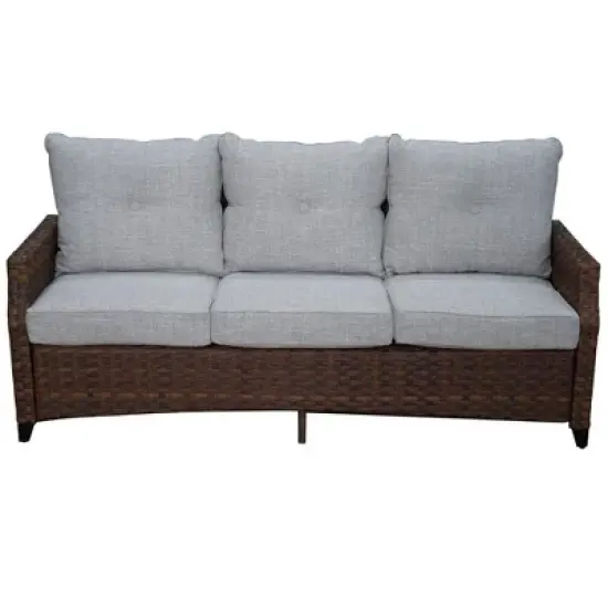 Courtyard Casual Costa Mesa Sofa - Brown  Aluminum frame with solution dyed Poly fabric image {4}