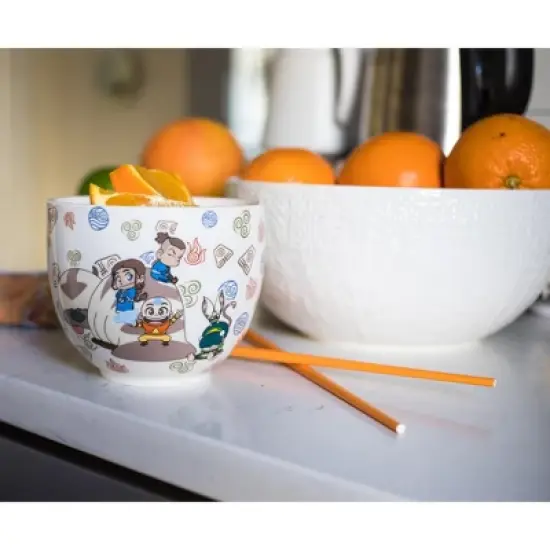 Surreal Entertainment Avatar: The Last Airbender Japanese Dinner Set | 18-Ounce Ramen Bowl, Chopsticks image {1}