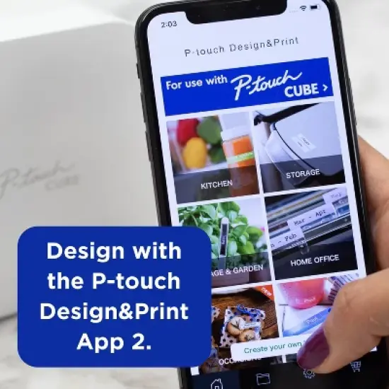 Brother P-Touch PT-P300BT CUBE Connected Label Maker: Bluetooth Mobile Printer, Smartphone App Control, iOS & Android Compatible image {3}