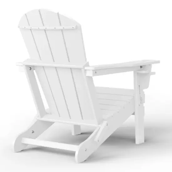 WestinTrends Nantucket Outdoor Patio HDPE Resin Adirondack Chair With Cup Holder and Phone Holder image {7}