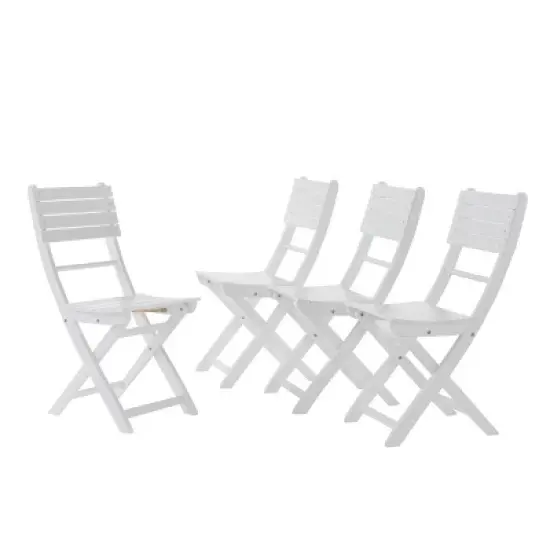 Positano 4pk Acacia Wood Folding Dining Chairs - Christopher Knight Home image {4}