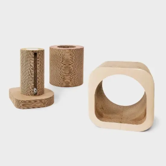 Multipiece Corrugate Cat Scratcher - Assorted Browns - 15" - Boots & Barkley&trade; image {1}