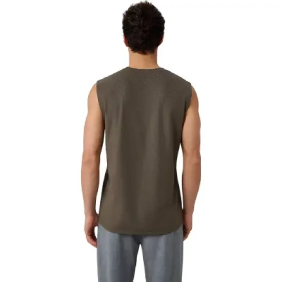 Anna-Kaci Active Men's Sleeveless Crew Neck Ribbed Tank Top with Relaxed Fit and Stretch Fabric image {5}