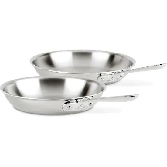 All-Clad D3 3-Ply Stainless Steel Fry Pan Set 2 Piece, 10, 12 Inch image {5}