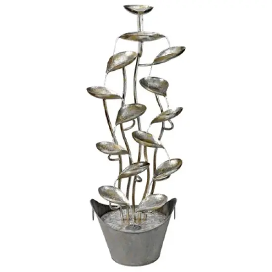 Design Toscano Rain Forest Leaves Cascading Metal Fountain - Silver image {2}
