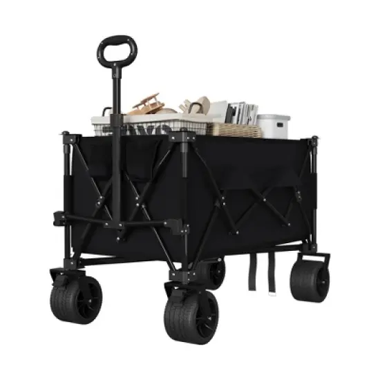 Foldable Capacity Collapsible Wagon Cart , 350 lbs Load All Terrain Utility Wagon with Cup Holders image {7}