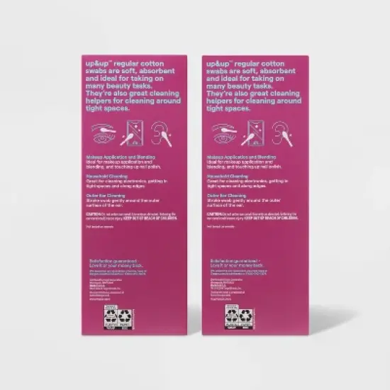 Regular Cotton Swabs Paper Sticks - 2x500ct - up&up&trade; image {2}