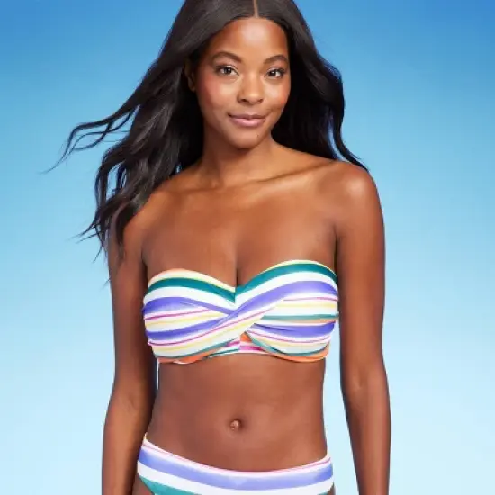 Women's Striped Twist Bandeau Bikini Top - Kona Sol&trade; Multi image {8}