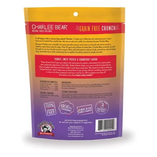 Charlee Bear Grain-Free Crunch Training Dog Treats Variety 3 Pack - 8 oz image {3}