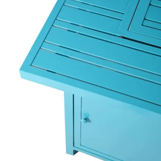 32" Square Aluminum 37000 BTUs Propane Fire Table with 2 Covers - Oakland Living
 image {6}