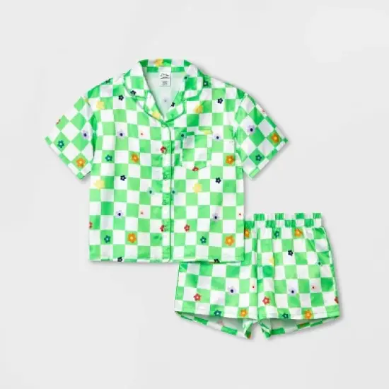 Girls' 2pc Satin Coat Pajama Set - art class&trade; image {3}