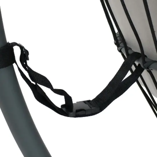 Sunnydaze Outdoor Resin Wicker Patio Oliver Lounge Hanging Basket Egg Chair Swing with Cushions, Headrest, and Steel Stand Set - Gray - 3pc image {5}