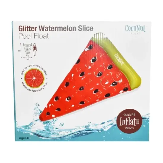 CocoNut Float Glitter Watermelon Slice Pool Float image {3}