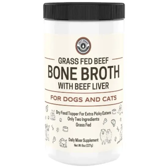 Bone Broth for Dogs and Cats with Beef Liver, Dog Food Toppers for Picky Eaters, Supports Joint & Gut Health, Beef Flavor, Left Coast Performance, 8oz image {8}