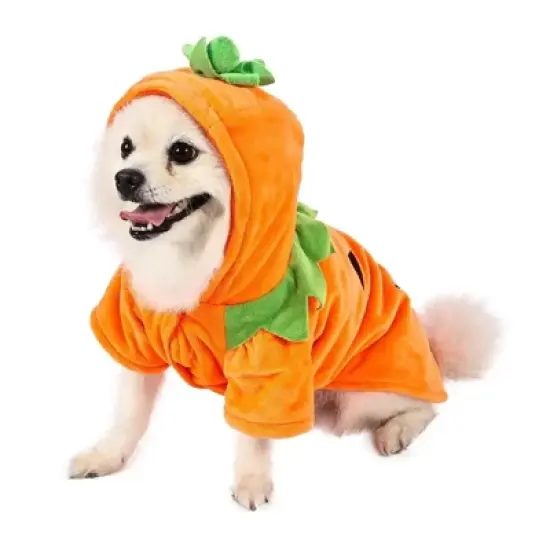 Dog Hoodie Cute Funny Halloween Style Pumpkin Cosplay Costume Warm Puppy Fleece Clothes image {2}