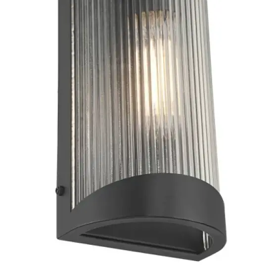 Possini Euro Design Possini Euro August 11" High Textured Black Outdoor Wall Light image {8}