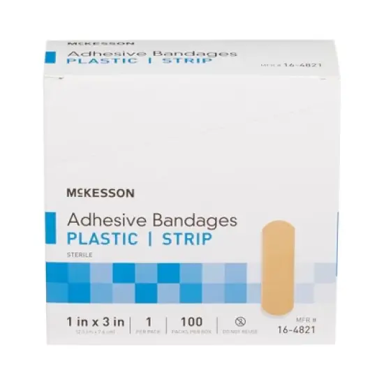 McKesson Tan Plastic Adhesive Bandage Sterile 1 x 3" image {4}